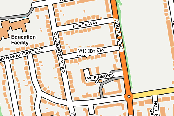 W13 0BY map - OS OpenMap – Local (Ordnance Survey)