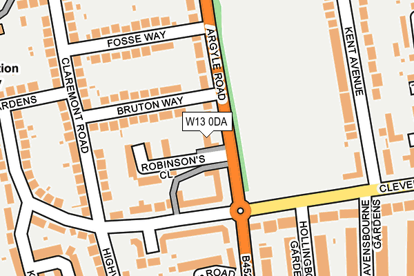 W13 0DA map - OS OpenMap – Local (Ordnance Survey)