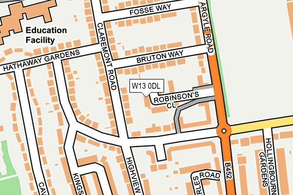 W13 0DL map - OS OpenMap – Local (Ordnance Survey)