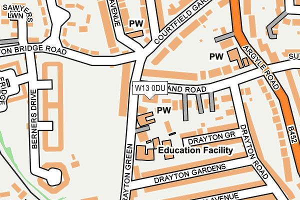 W13 0DU map - OS OpenMap – Local (Ordnance Survey)