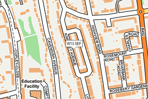 W13 0EF map - OS OpenMap – Local (Ordnance Survey)