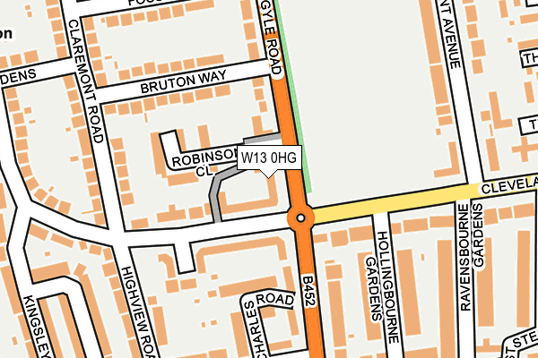 W13 0HG map - OS OpenMap – Local (Ordnance Survey)