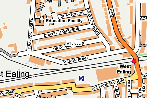 W13 0LE map - OS OpenMap – Local (Ordnance Survey)