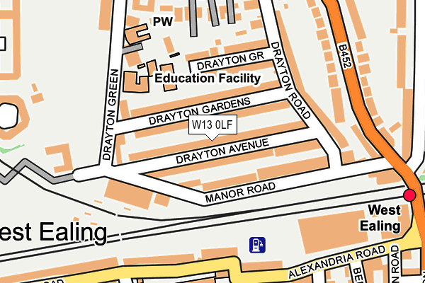 W13 0LF map - OS OpenMap – Local (Ordnance Survey)