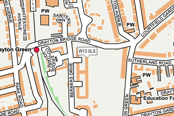 W13 0LS map - OS OpenMap – Local (Ordnance Survey)