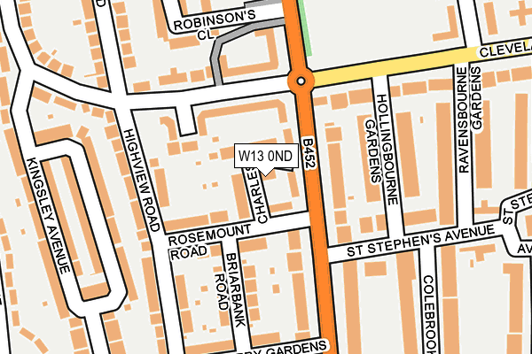 W13 0ND map - OS OpenMap – Local (Ordnance Survey)