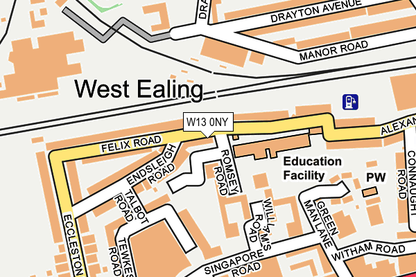 W13 0NY map - OS OpenMap – Local (Ordnance Survey)