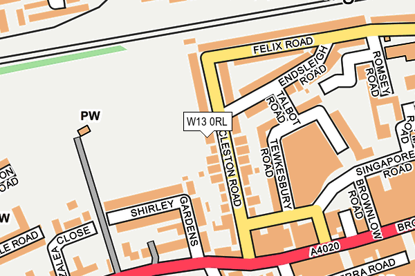 W13 0RL map - OS OpenMap – Local (Ordnance Survey)