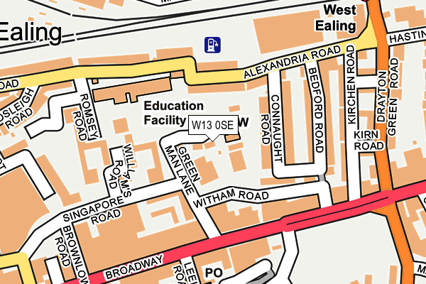 W13 0SE map - OS OpenMap – Local (Ordnance Survey)