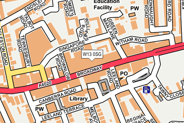 W13 0SG map - OS OpenMap – Local (Ordnance Survey)