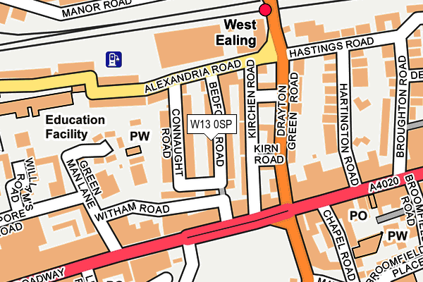 W13 0SP map - OS OpenMap – Local (Ordnance Survey)