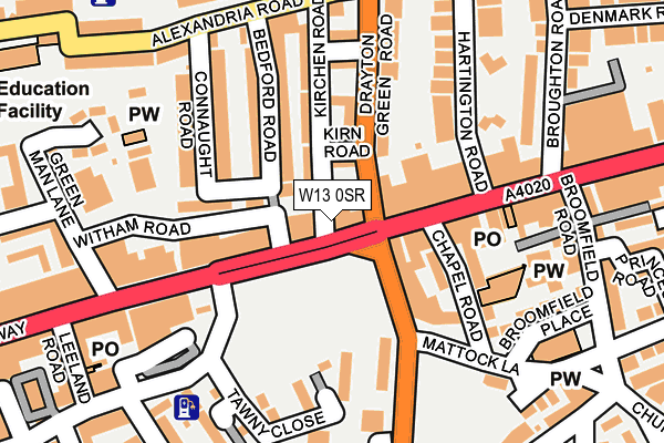 W13 0SR map - OS OpenMap – Local (Ordnance Survey)