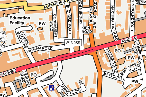 W13 0SS map - OS OpenMap – Local (Ordnance Survey)