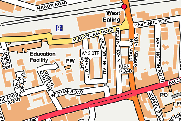 W13 0TF map - OS OpenMap – Local (Ordnance Survey)