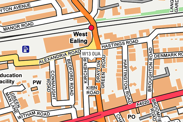 W13 0UA map - OS OpenMap – Local (Ordnance Survey)