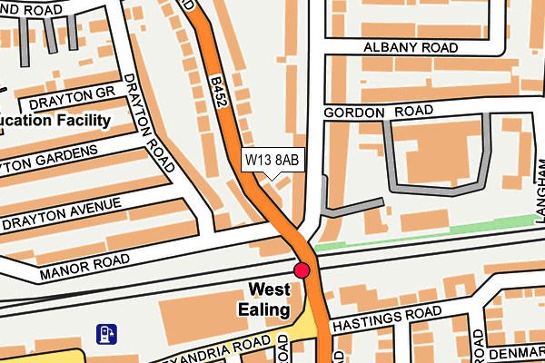 W13 8AB map - OS OpenMap – Local (Ordnance Survey)