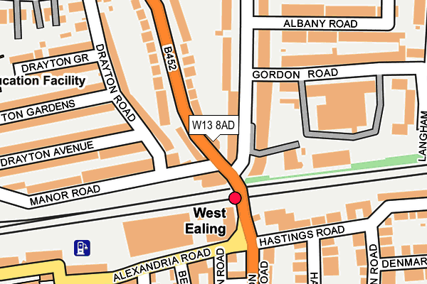 W13 8AD map - OS OpenMap – Local (Ordnance Survey)