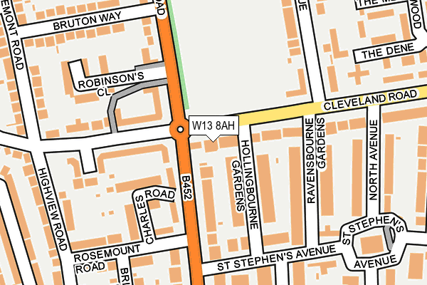W13 8AH map - OS OpenMap – Local (Ordnance Survey)