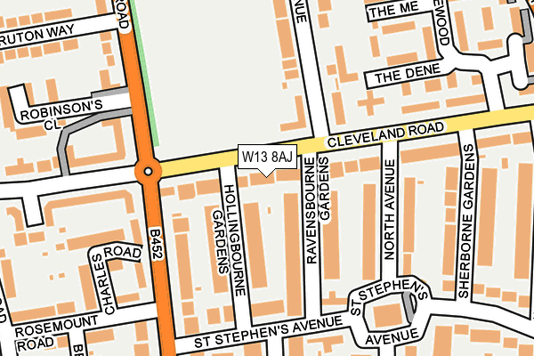 W13 8AJ map - OS OpenMap – Local (Ordnance Survey)