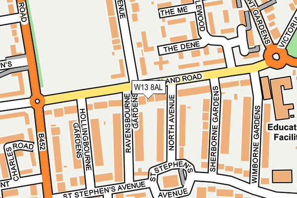 W13 8AL map - OS OpenMap – Local (Ordnance Survey)