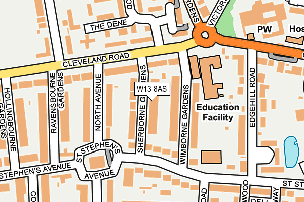 W13 8AS map - OS OpenMap – Local (Ordnance Survey)