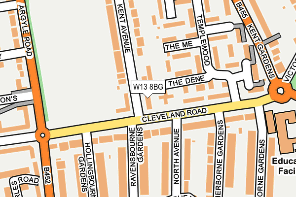 W13 8BG map - OS OpenMap – Local (Ordnance Survey)