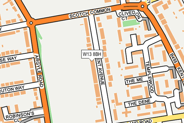 W13 8BH map - OS OpenMap – Local (Ordnance Survey)