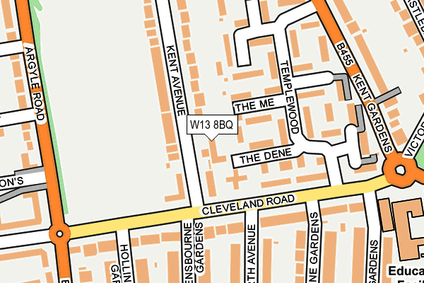 W13 8BQ map - OS OpenMap – Local (Ordnance Survey)