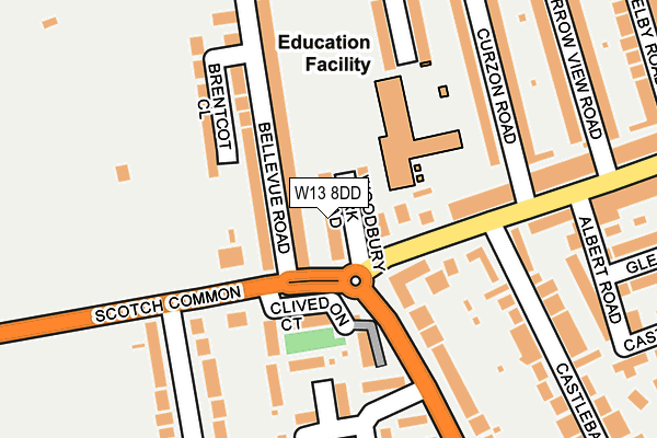 W13 8DD map - OS OpenMap – Local (Ordnance Survey)