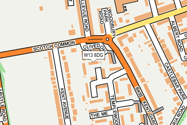 W13 8DG map - OS OpenMap – Local (Ordnance Survey)