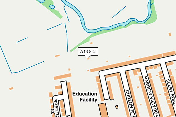 W13 8DJ map - OS OpenMap – Local (Ordnance Survey)