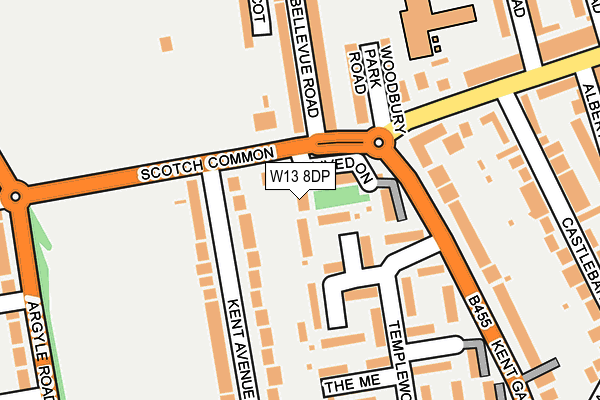 W13 8DP map - OS OpenMap – Local (Ordnance Survey)