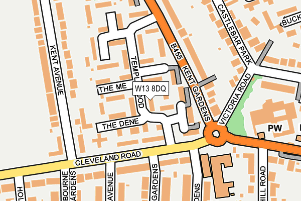 W13 8DQ map - OS OpenMap – Local (Ordnance Survey)