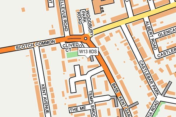 W13 8DS map - OS OpenMap – Local (Ordnance Survey)