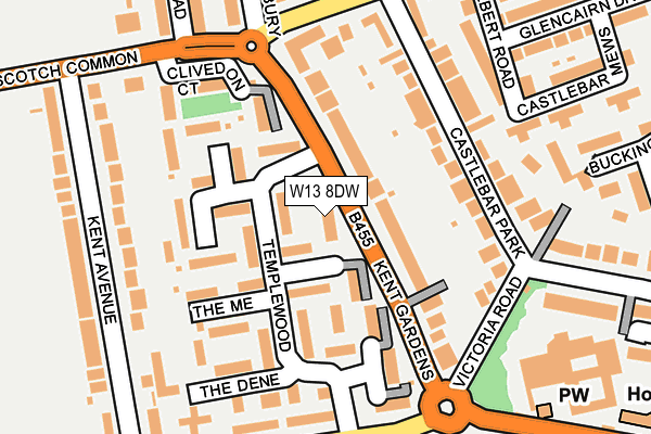 W13 8DW map - OS OpenMap – Local (Ordnance Survey)