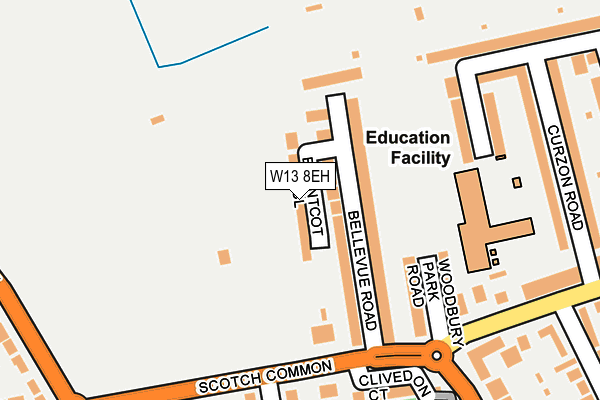 W13 8EH map - OS OpenMap – Local (Ordnance Survey)