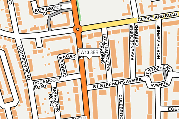 W13 8ER map - OS OpenMap – Local (Ordnance Survey)