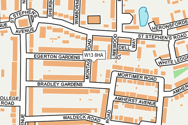 W13 8HA map - OS OpenMap – Local (Ordnance Survey)