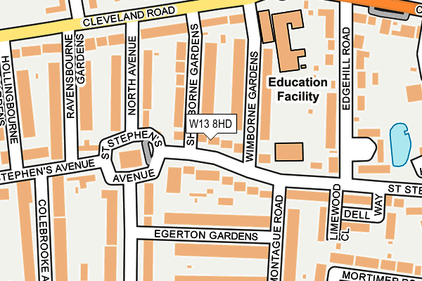 W13 8HD map - OS OpenMap – Local (Ordnance Survey)