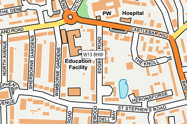 W13 8HW map - OS OpenMap – Local (Ordnance Survey)