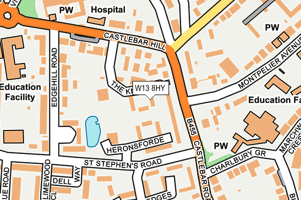 W13 8HY map - OS OpenMap – Local (Ordnance Survey)