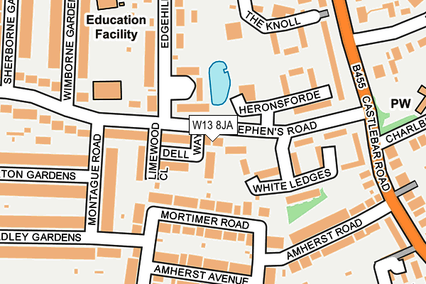 W13 8JA map - OS OpenMap – Local (Ordnance Survey)