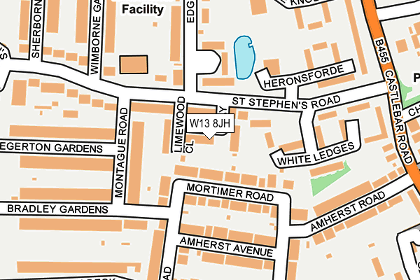 W13 8JH map - OS OpenMap – Local (Ordnance Survey)