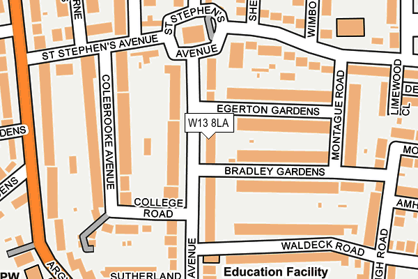 W13 8LA map - OS OpenMap – Local (Ordnance Survey)