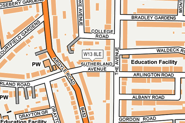 W13 8LE map - OS OpenMap – Local (Ordnance Survey)