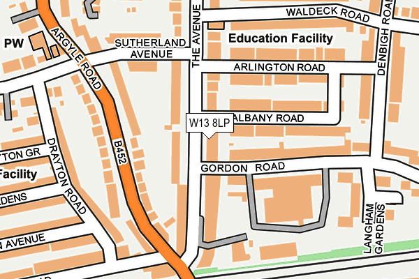 W13 8LP map - OS OpenMap – Local (Ordnance Survey)