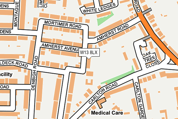 W13 8LX map - OS OpenMap – Local (Ordnance Survey)