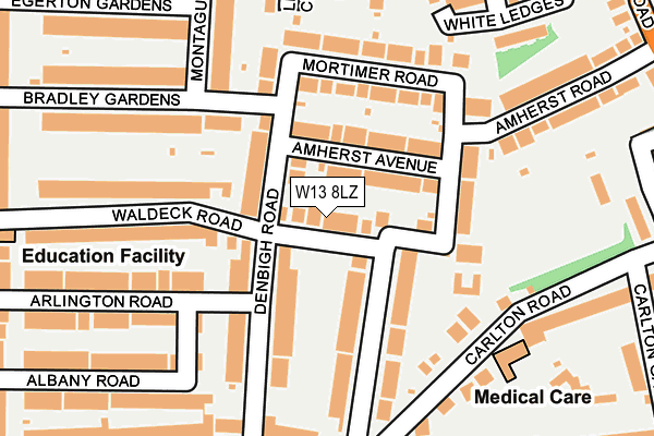 W13 8LZ map - OS OpenMap – Local (Ordnance Survey)