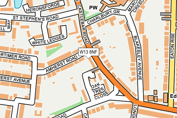 W13 8NF map - OS OpenMap – Local (Ordnance Survey)