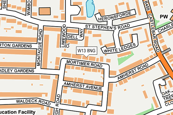 W13 8NG map - OS OpenMap – Local (Ordnance Survey)
